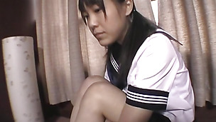 Curious schoolgirl Hina Sakura enjoys anal penetration and fingering