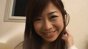 Cheerful nipponese Ami Hinata isn't shy to suck and fuck