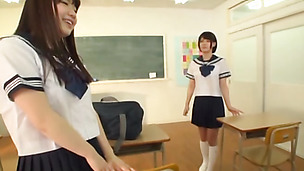 Very nice Tokyo schoolgirl has a shameless sex action in a classroom