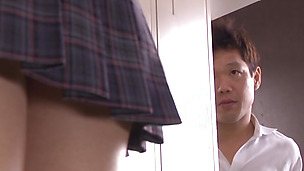 Pretty schoolgirl Rin Suzune gets screwed in a changing room